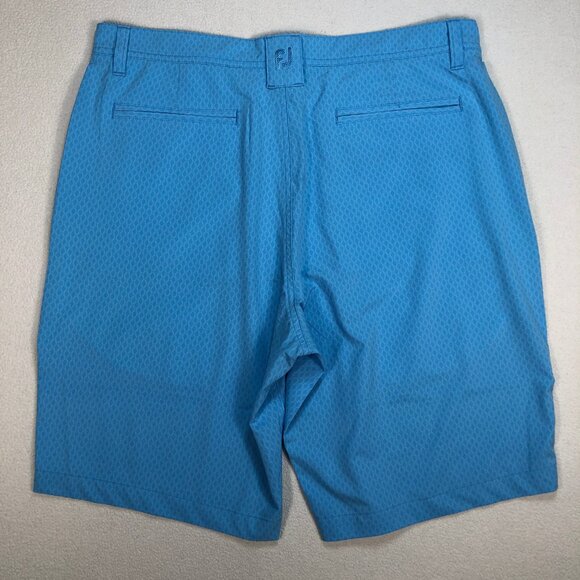 FootJoy Shorts‎ Men's 34x9 Blue Tonal Print Geometric All Over Golf Lightweight - Picture 2 of 14